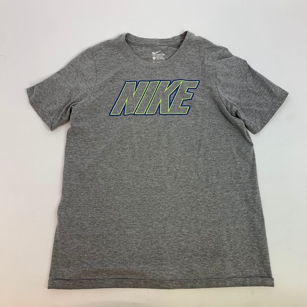 Kids Nike Tee Athletic Cut Grey Short Sleeve T Shirt Large
